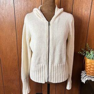 Sundance Cream Hooded Zip-Up Sweater